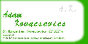 adam kovacsevics business card